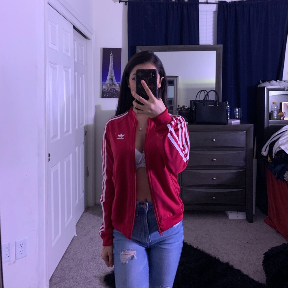 Fuchsia pink adidas jacket